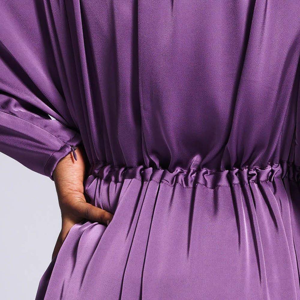 HAYA HAYA0435 Temperament Solid Color Raglan Dress