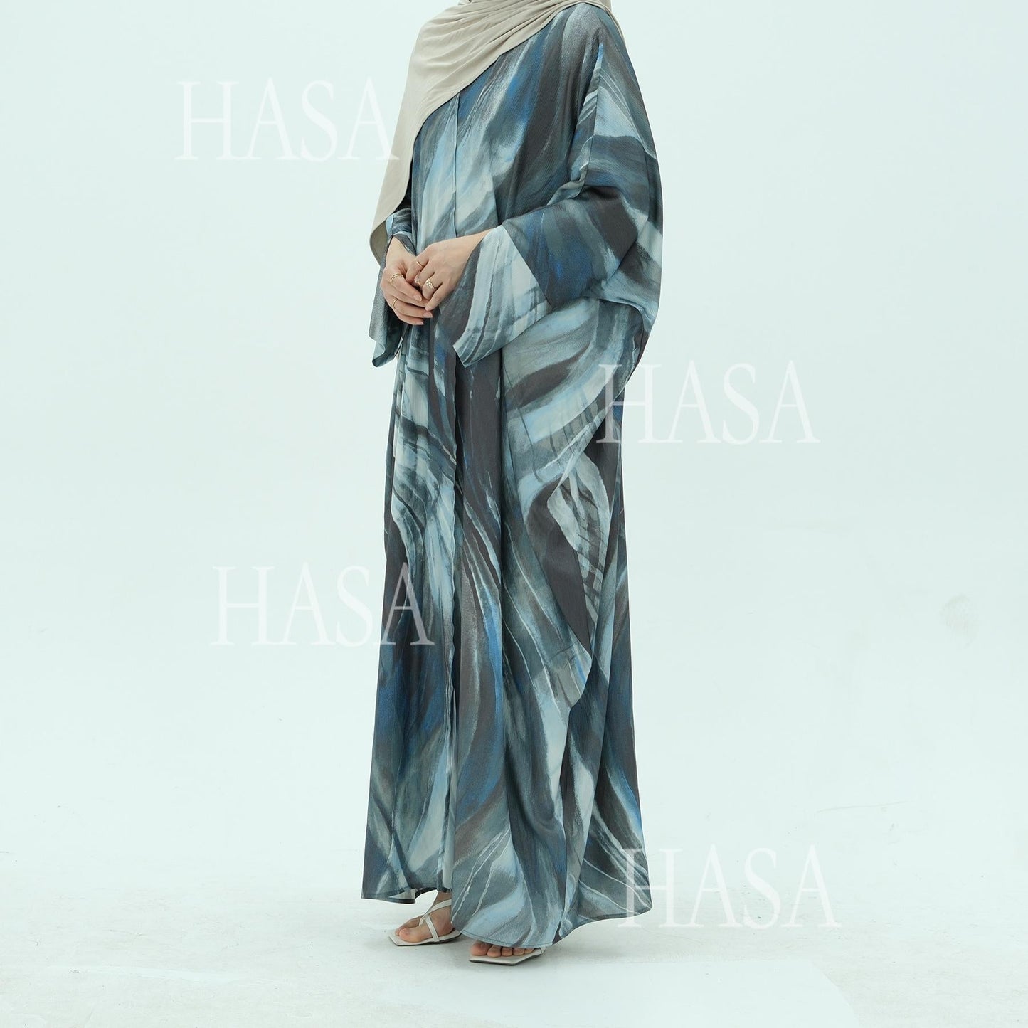 HA6509 Abstract Printed Loose Abaya (Headscarf Not Included)