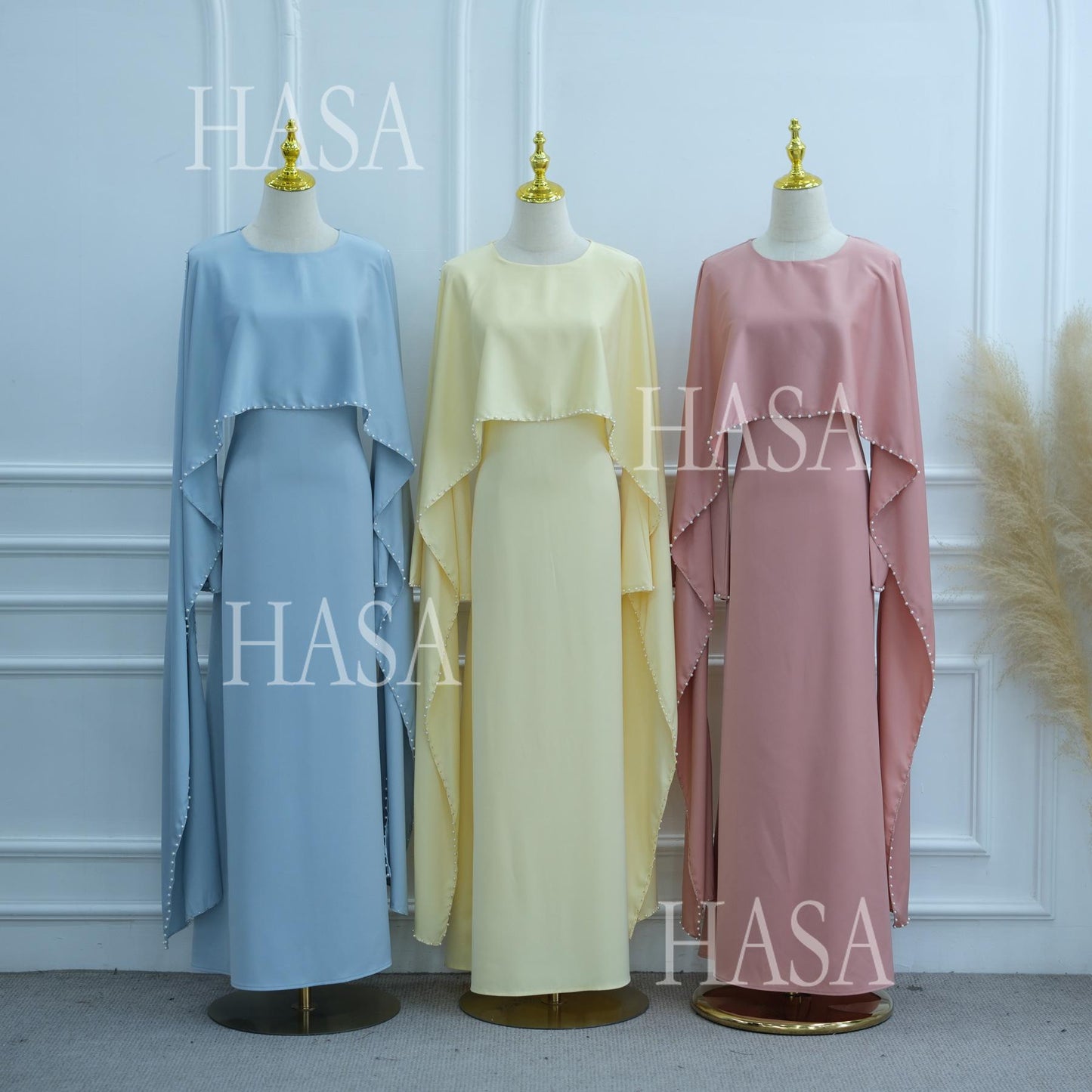 HS6697 Robe Decorated with Pearls and Beads.