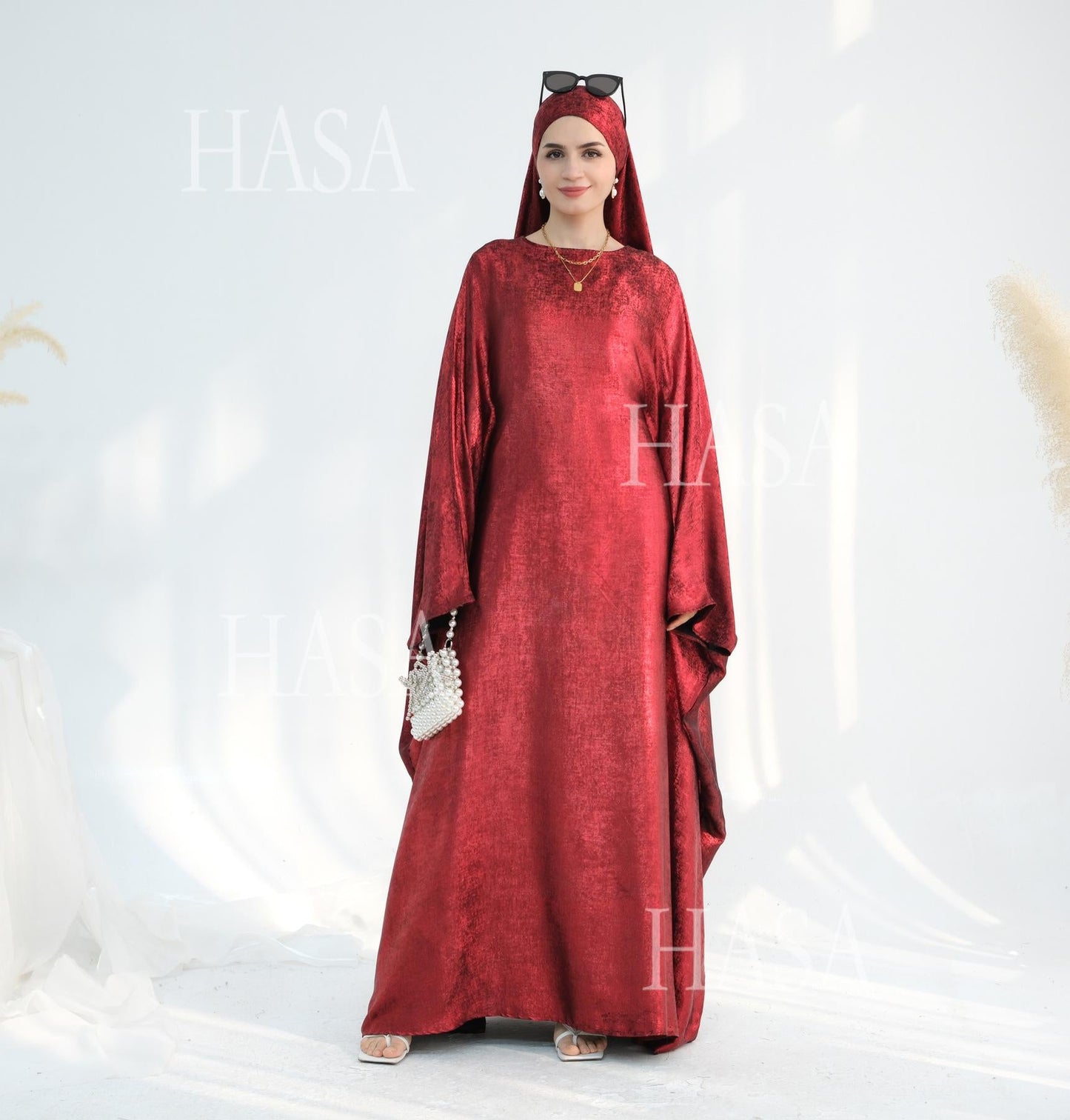 HA5879 Light-sensing Two-piece Dress | with Headscarf Design, The Overall Matching Is More Worry-free