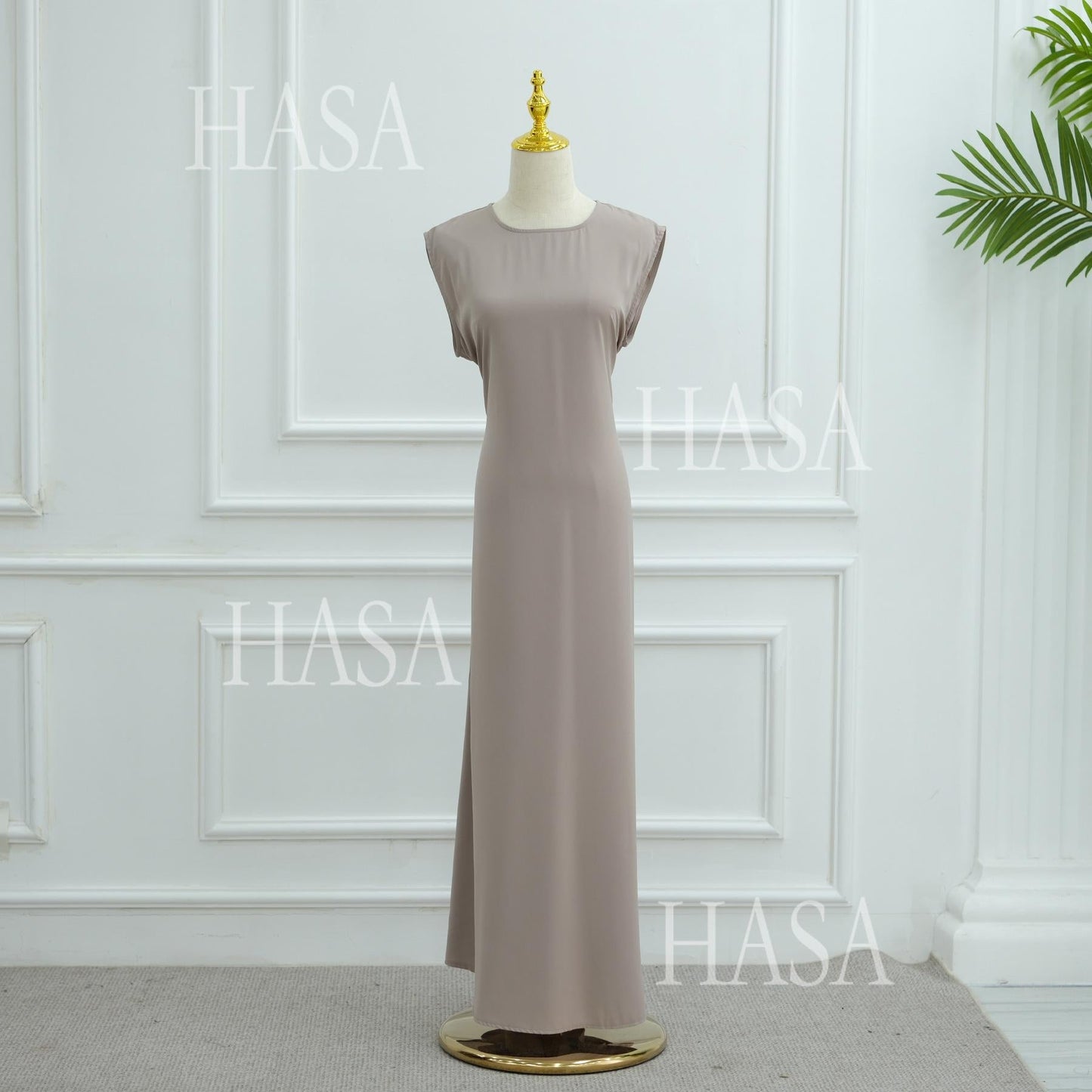 HA6470 Sleeveless Long Dress with Adjustable Back Lacing