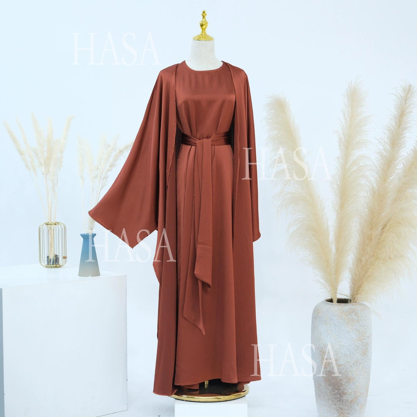 HA6575 Elegant Two-piece Cardigan Robe Set