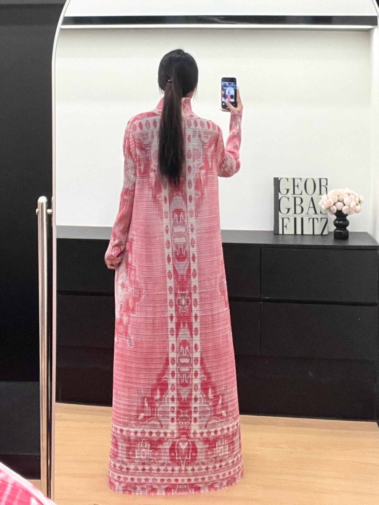 HS6711 Ethereal Pink , Elevated Abaya Style with Artistic Prints