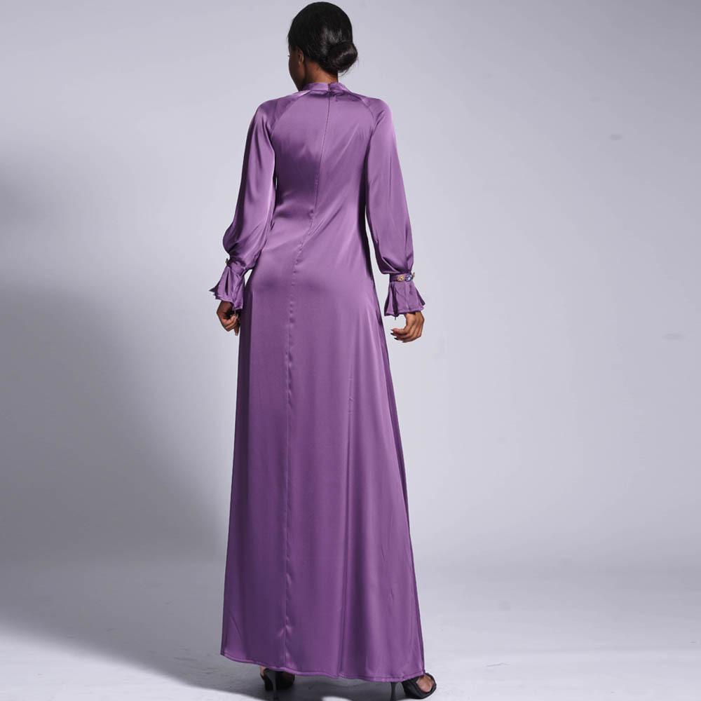 HAYA HAYA0436 Diamond Buckle Long Solid Loose Dress