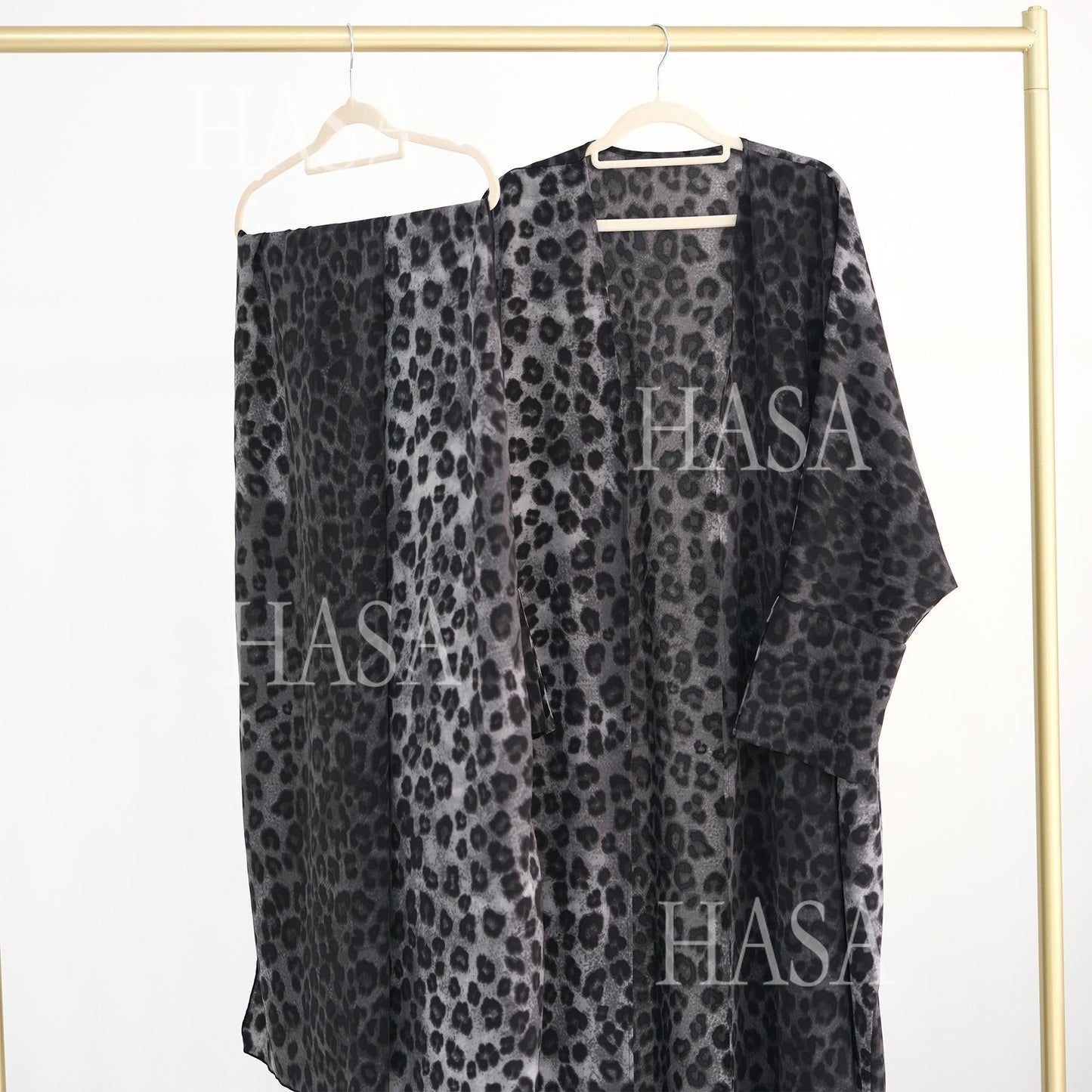 HA6576 Women's Printed Cardigan Abaya (with Optional Matching Headscarf)