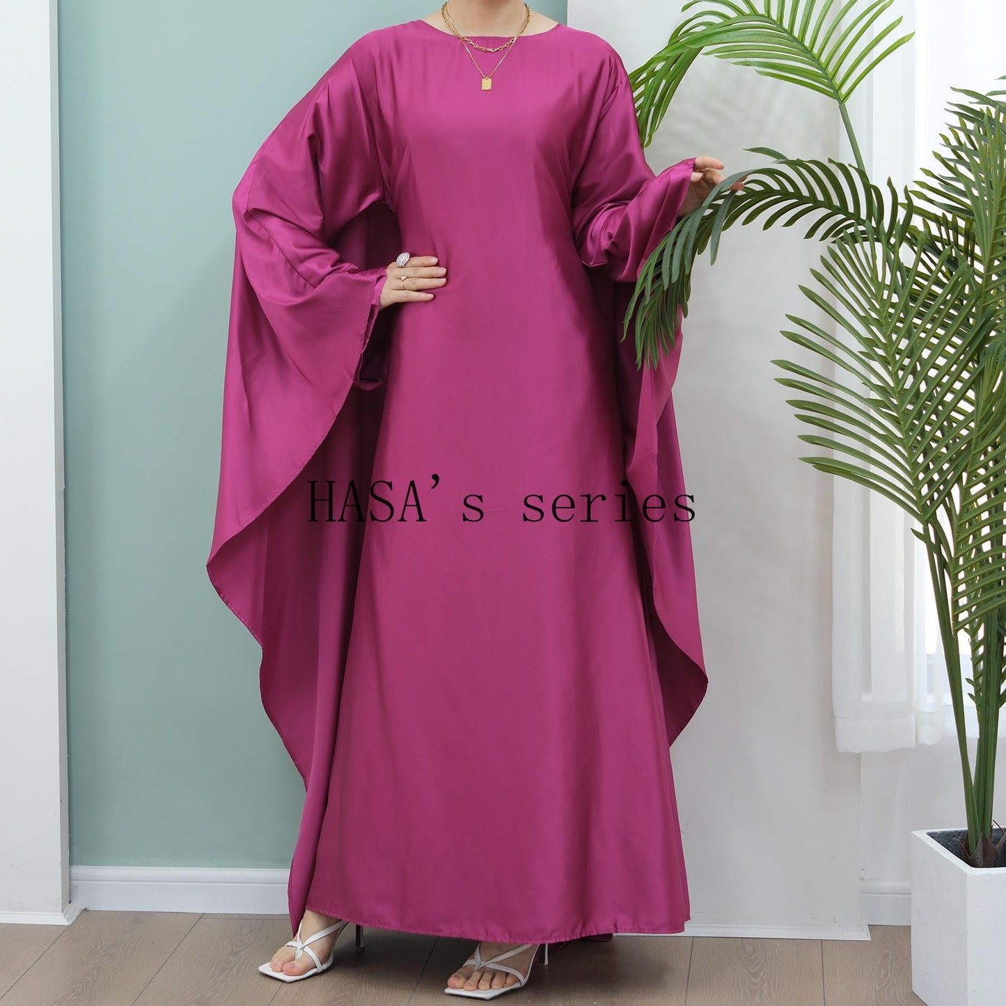HS4835 High-density Stretch Satin Long Dress, Simple, Elegant, and Comfortable To Wear.