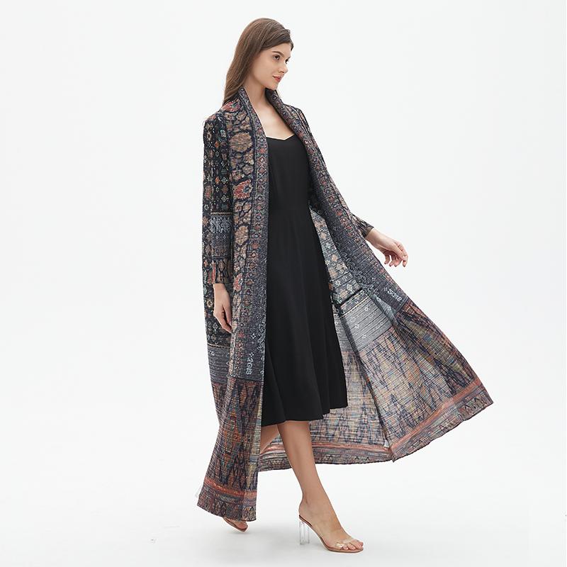 HS6727 Multicolor Printed Abaya with Traditional Motifs