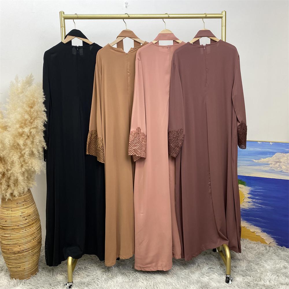 HAYA HAYA1084 Muslim Fashion Lace Robe Dress