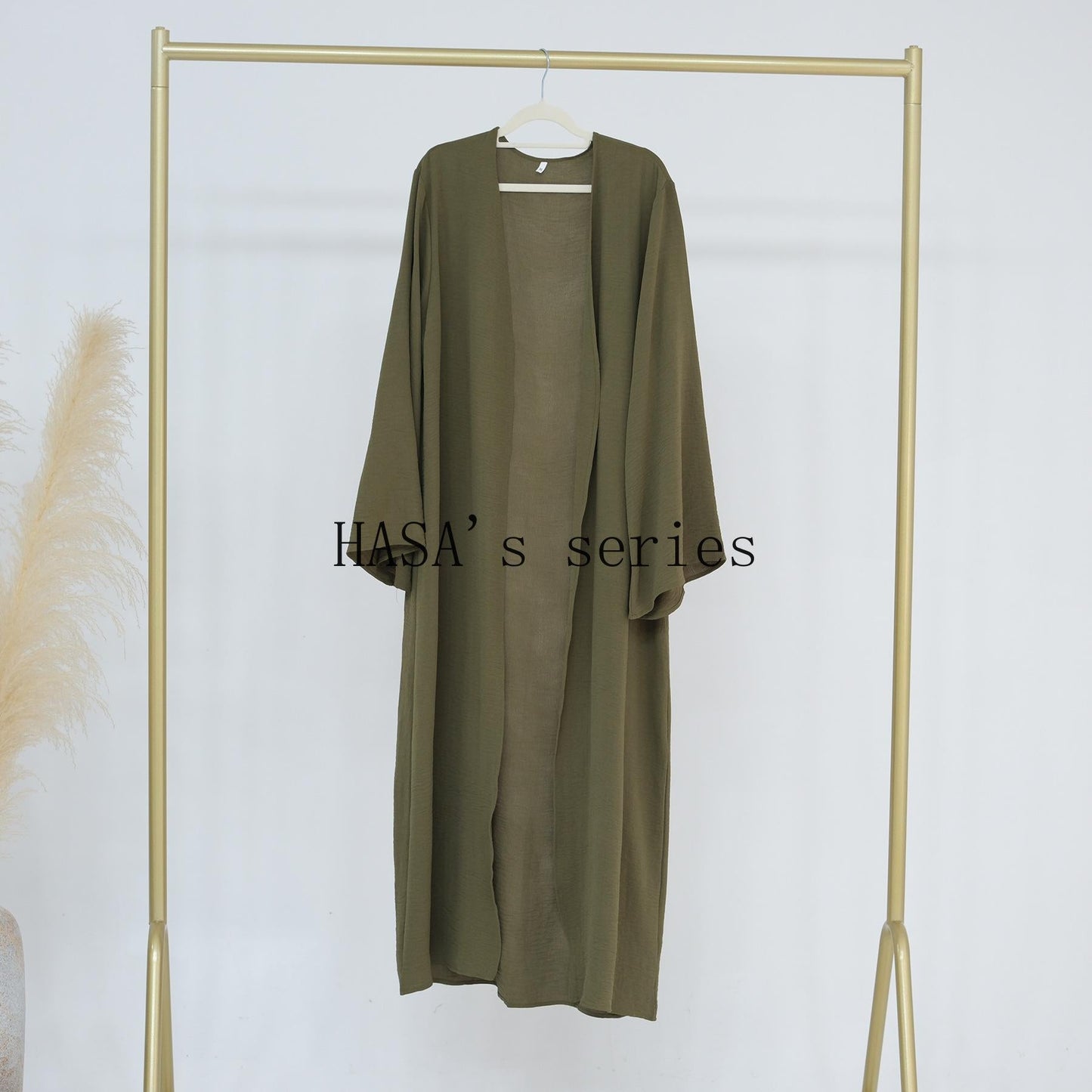 HS5107 Minimalist Style Three-piece Set | Solid Color Long Coat Paired with A Loose Two-piece Suit.