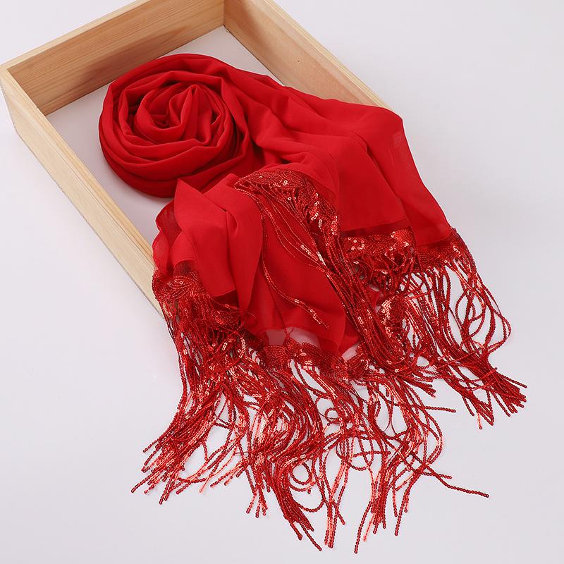 HAYA HA1139 Pearl Chiffon Scarf