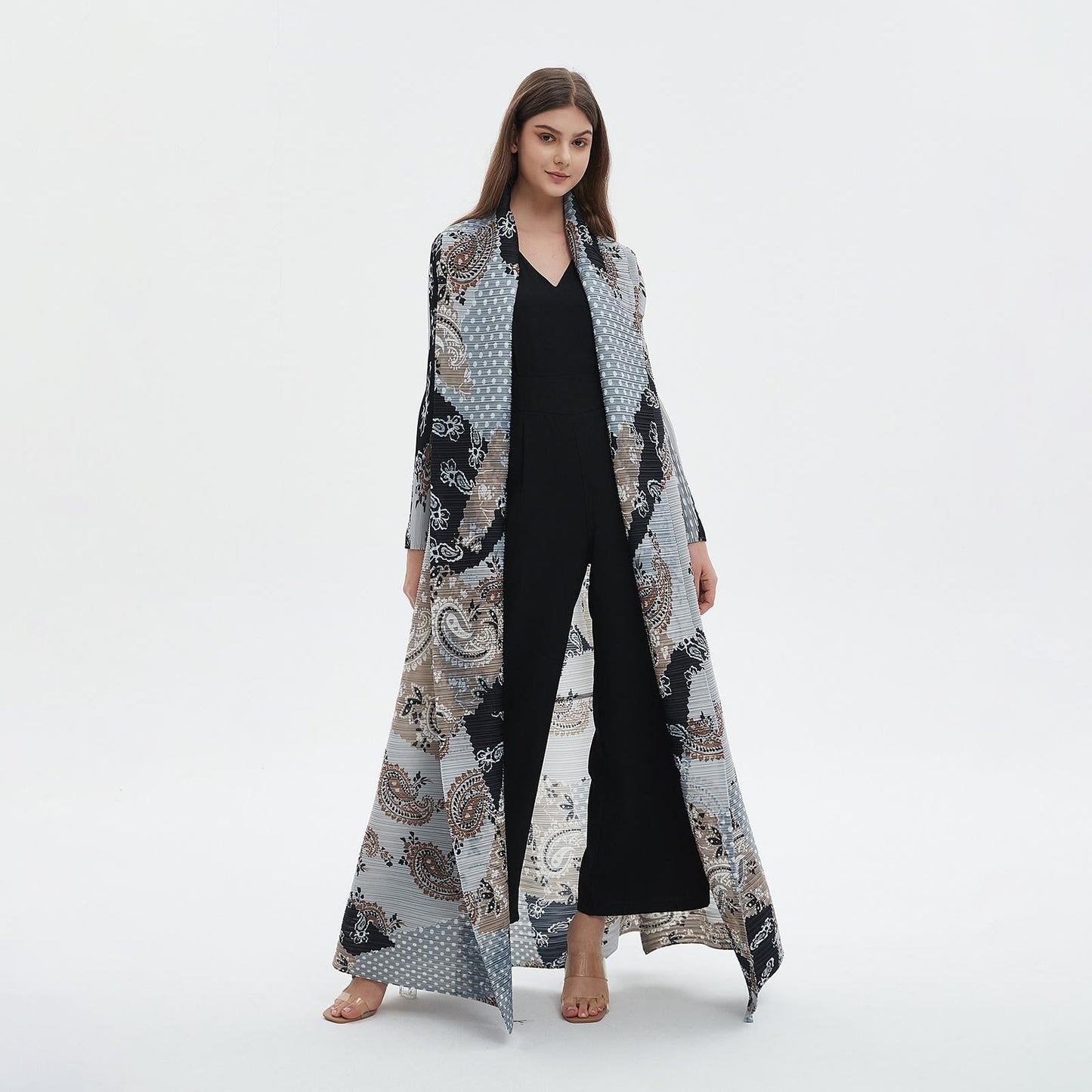 HS6713 Ethereal Blue , Elevated Abaya Style with Paisley Prints