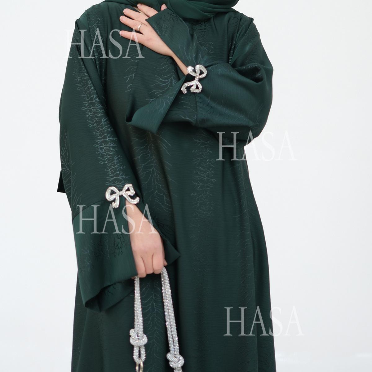HA5867 Bow-knot Cuff Long Skirt | Elegant and Radiant