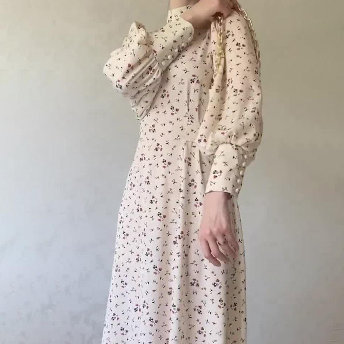HAYA HAYA1027 Lace Up Floral Dress Long Skirt
