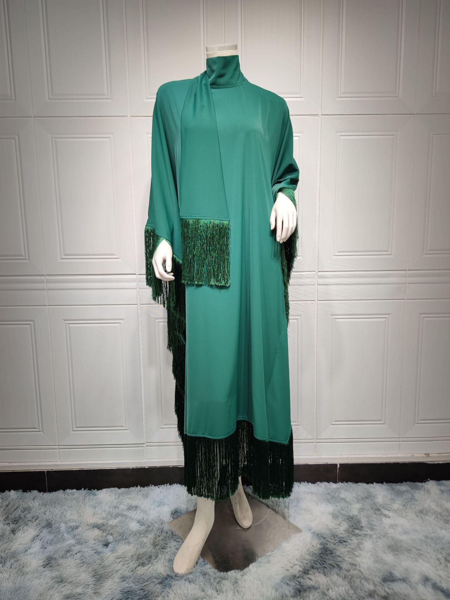 HAYA0467 Ladies Dolman Sleeve Tassel Kaftan High Fashion Dress modest party dress