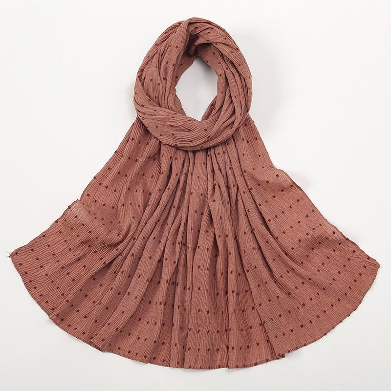 HAYA HA1122 Pure Color Cotton and Linen Long Scarf