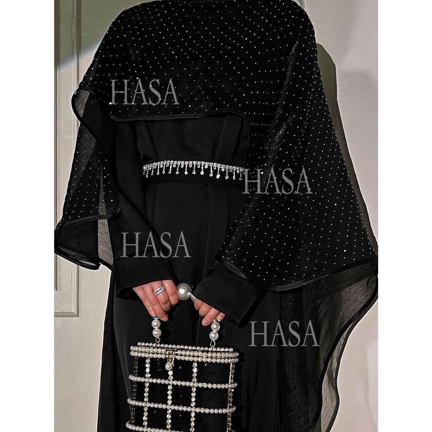 HASA's Series HA6573 Abaya Elegant Cape-style Long Dress