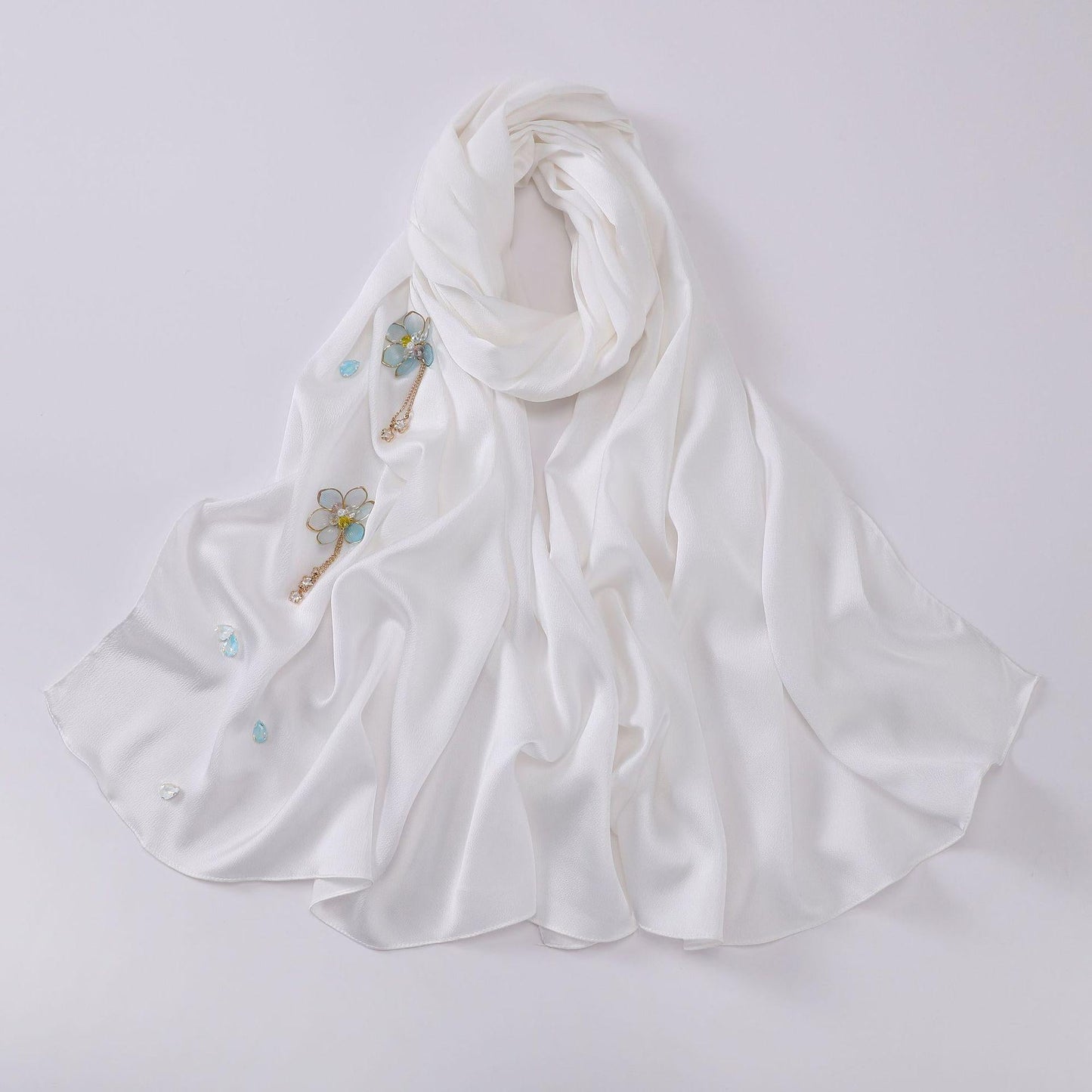 HAYA HA1115 Chiffon Handsewn Flower Headband Hijab