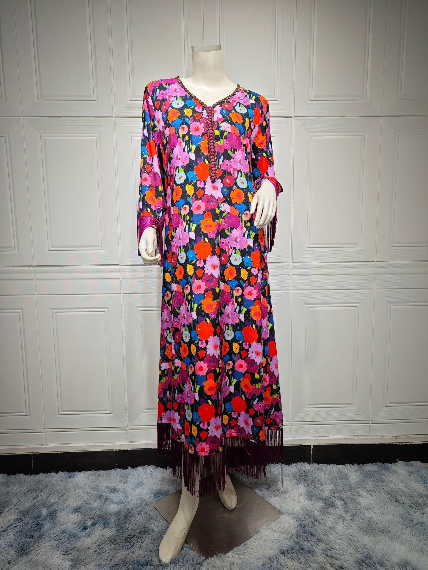 HAYA HAYA1080 Printed Casual Muslim Abaya