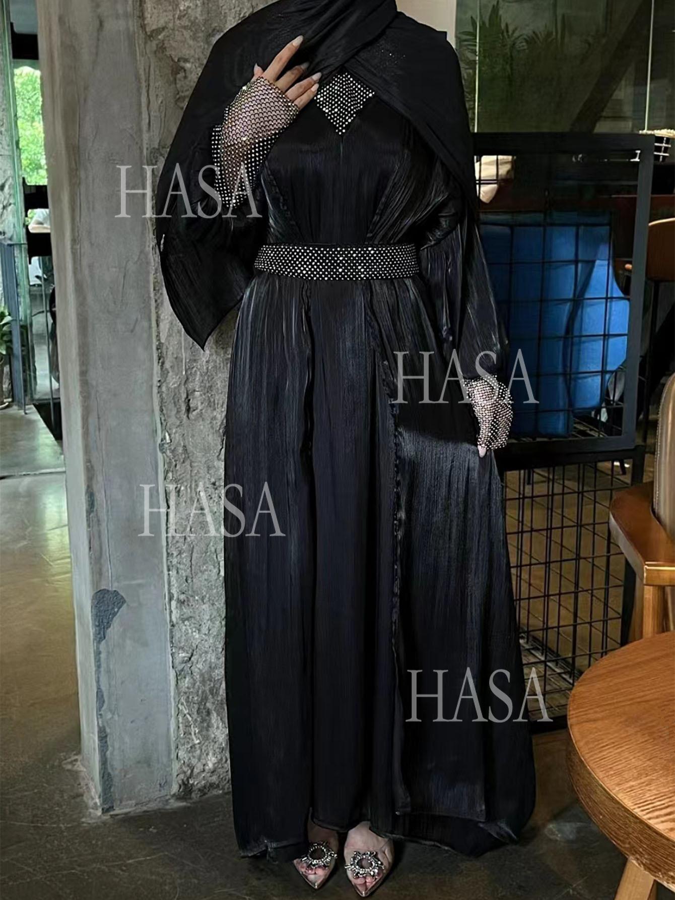 HA6481  Chiffon Robe 4 - Piece Set for Graceful Look