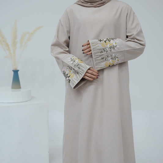 HAYA HAYA1090 Flower Embroidery Elegant Dress