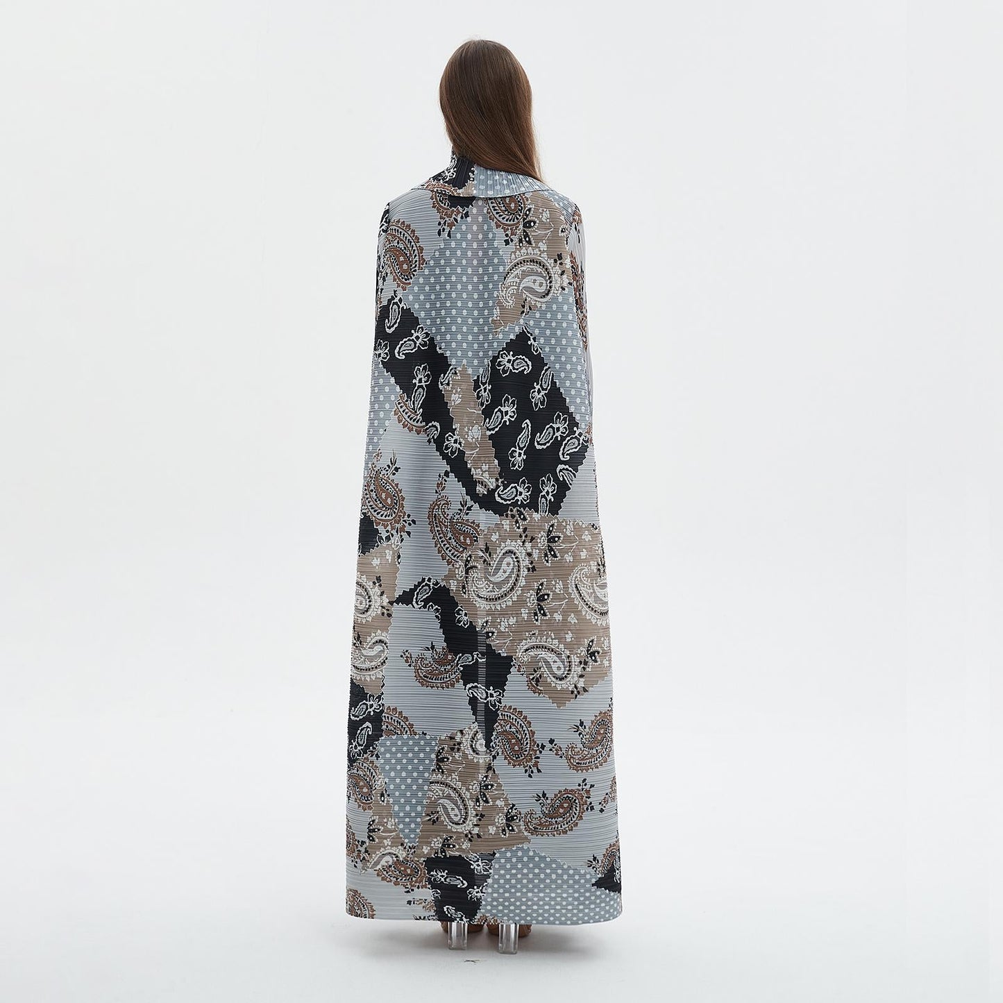 HS6713 Ethereal Blue , Elevated Abaya Style with Paisley Prints