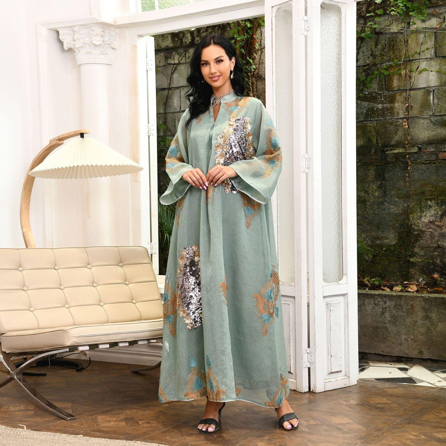 HAYA HAYA0443 Muslim Embroidered Dress