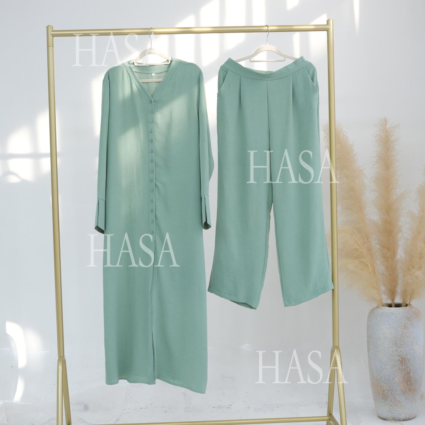 HASA HA5869 Summer Cool Two-piece Suit-multi-color Button Design