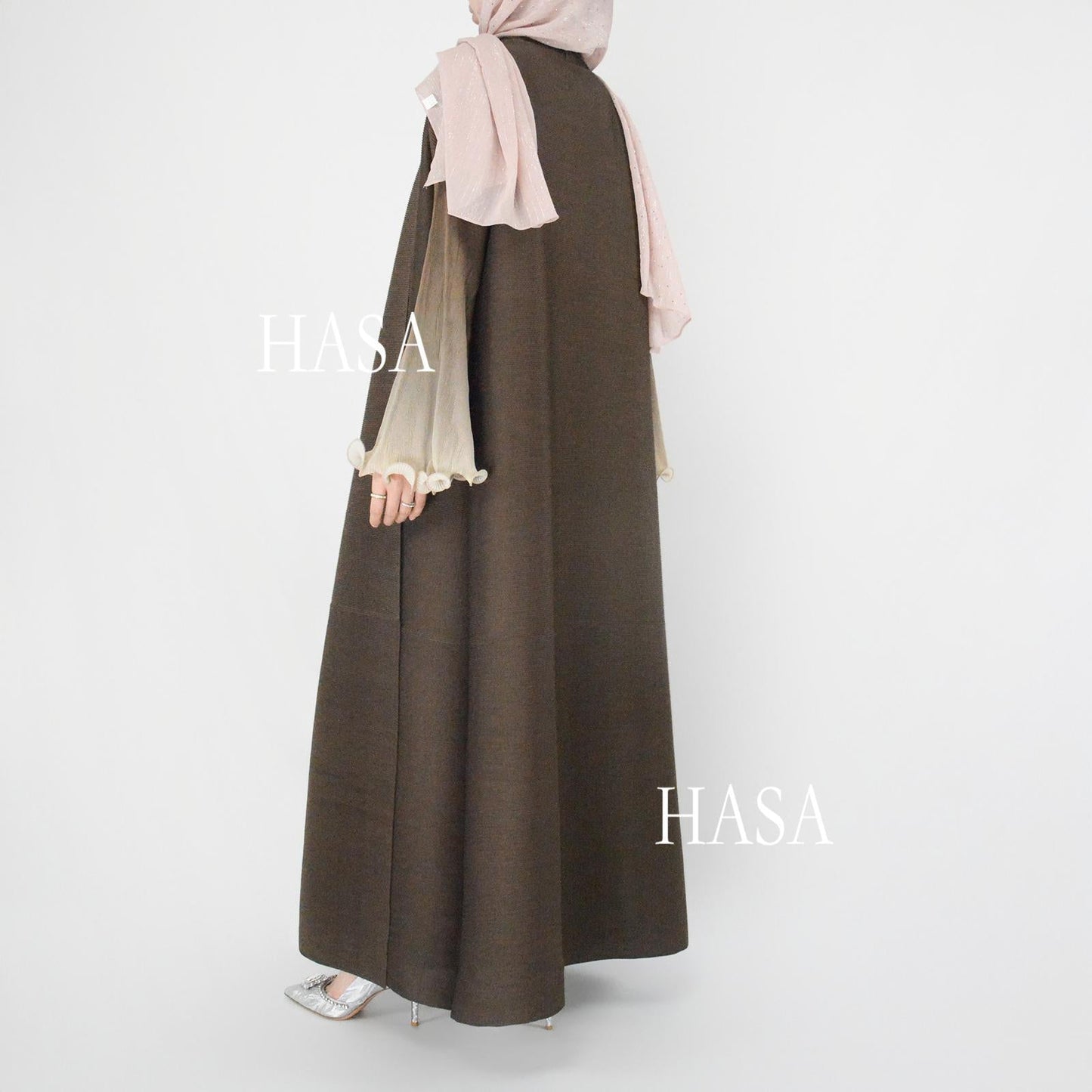 HS6360 Summer Ombré Gradient Abaya with Pleats and Fluted Bell Cuffs