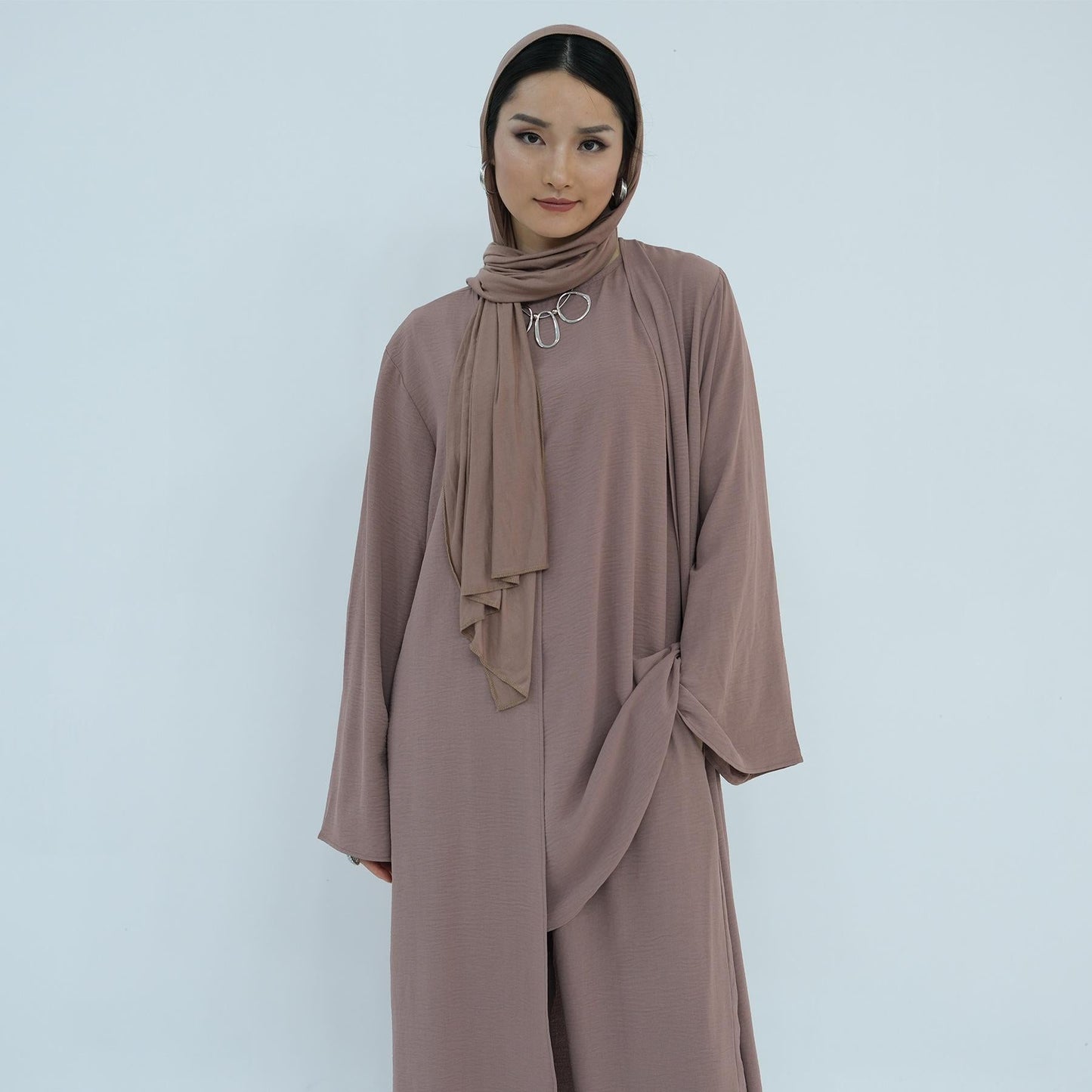 HA5107 Classic Solid Color Three-piece Suit - Loose Long Design Combination