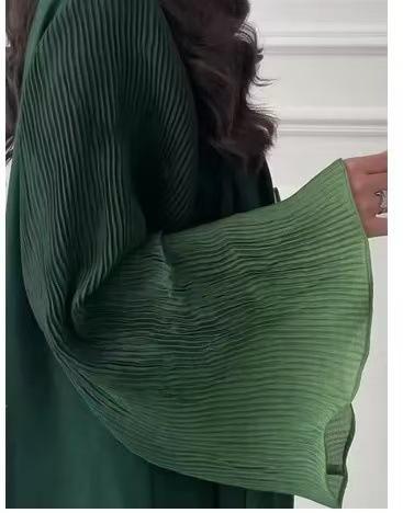 HASASERIES HS6721 Olive Ombre  Green Abaya with Gradient Cuffs