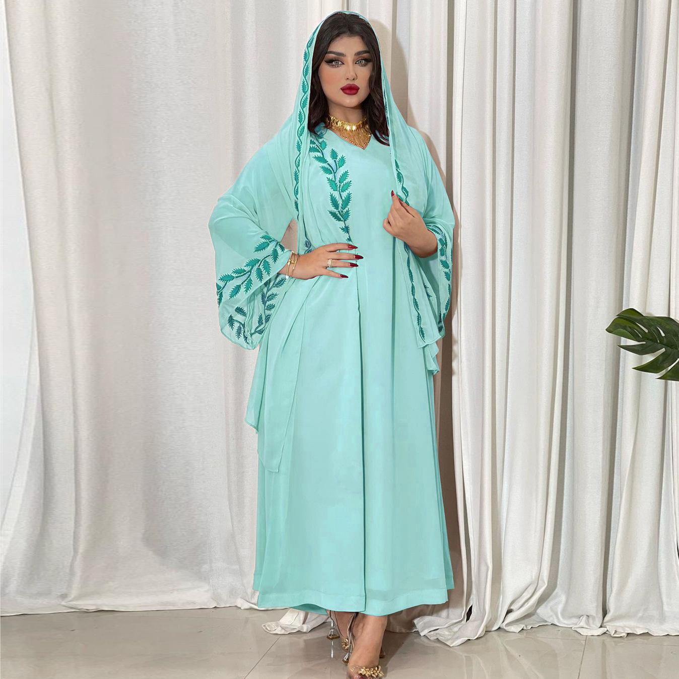 HAYA HAYA1050 2pcs Chiffon Long Muslim Dress with Hijab