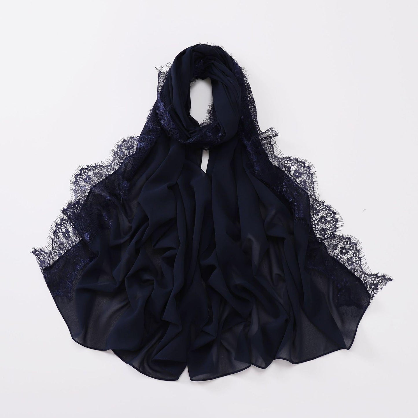 HAYA HA1119 Chiffon Lace Edge Headband Hijab