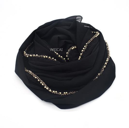 HAYA HA1117 Solid Chiffon Headband Hijab