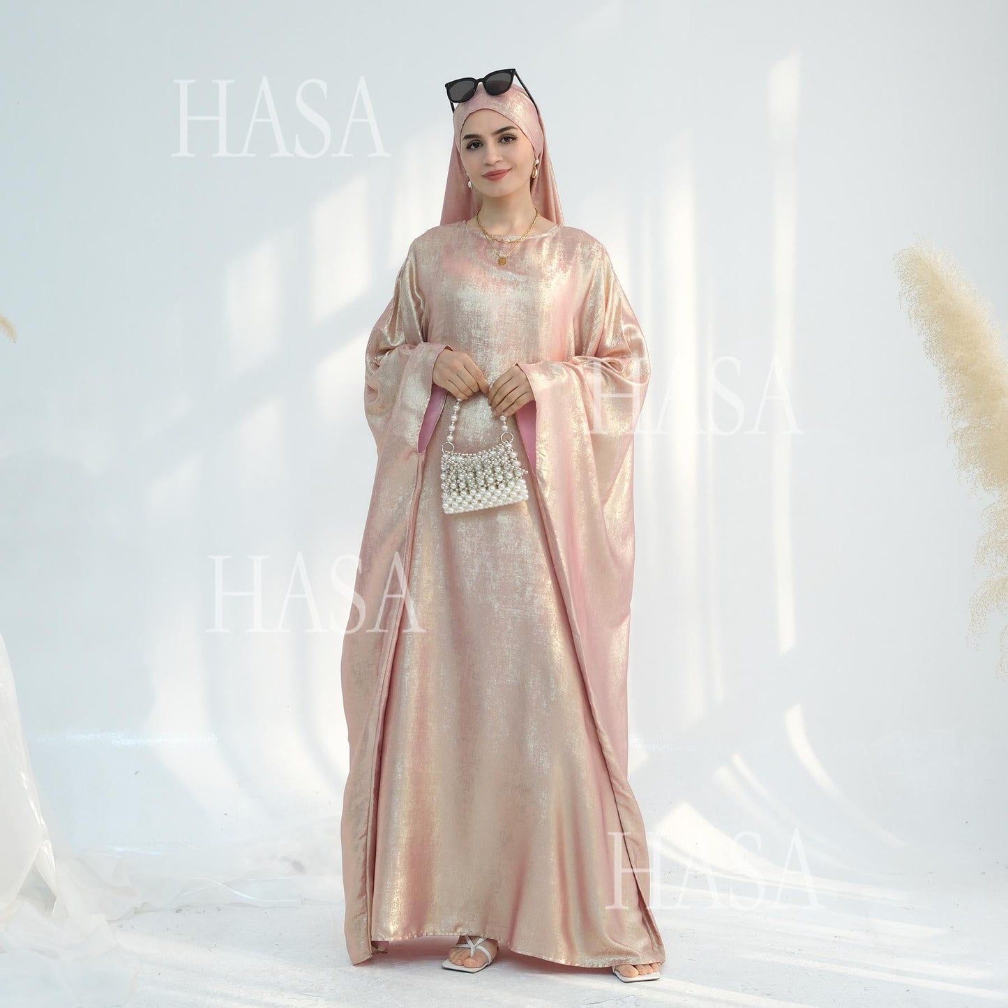 HA5879 Light-sensing Two-piece Dress | with Headscarf Design, The Overall Matching Is More Worry-free