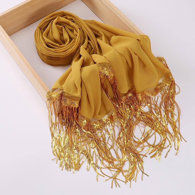 HAYA HA1139 Pearl Chiffon Scarf