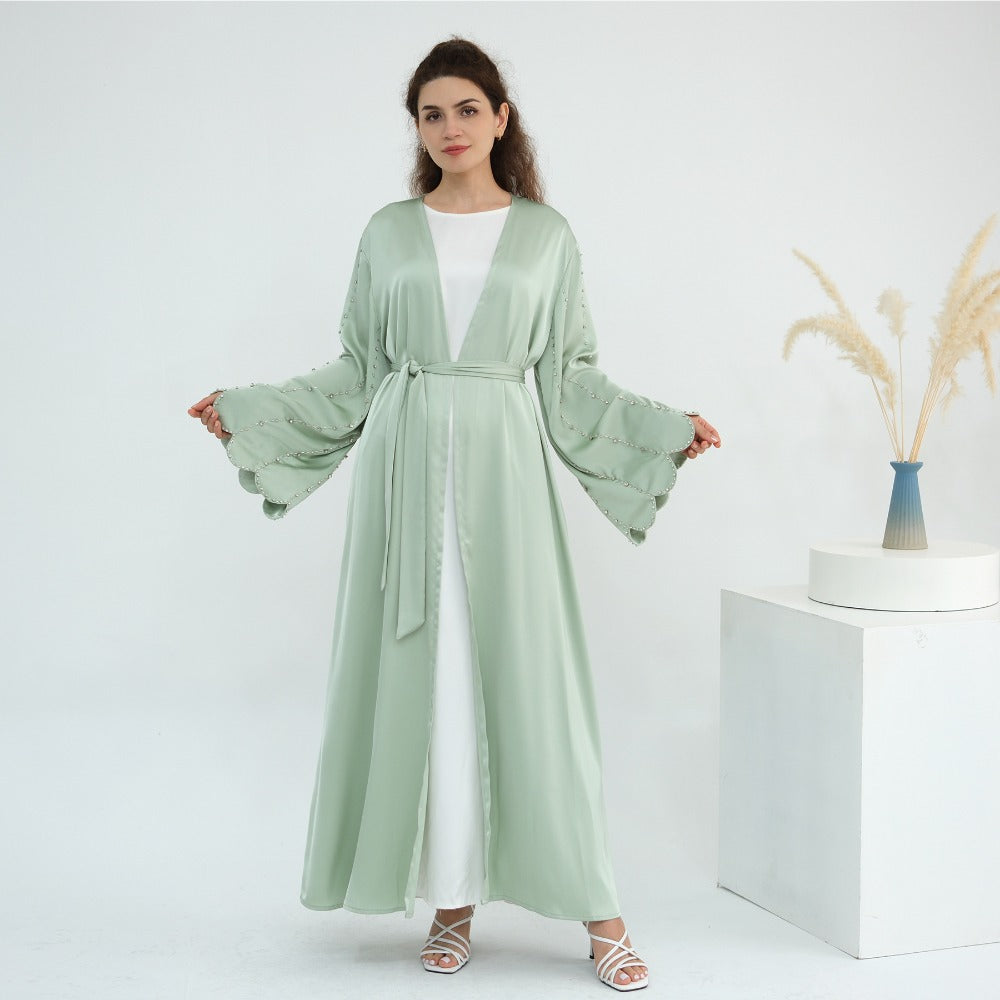 HA6602 Fully hand-beaded long cardigan jacket (headscarf not included)