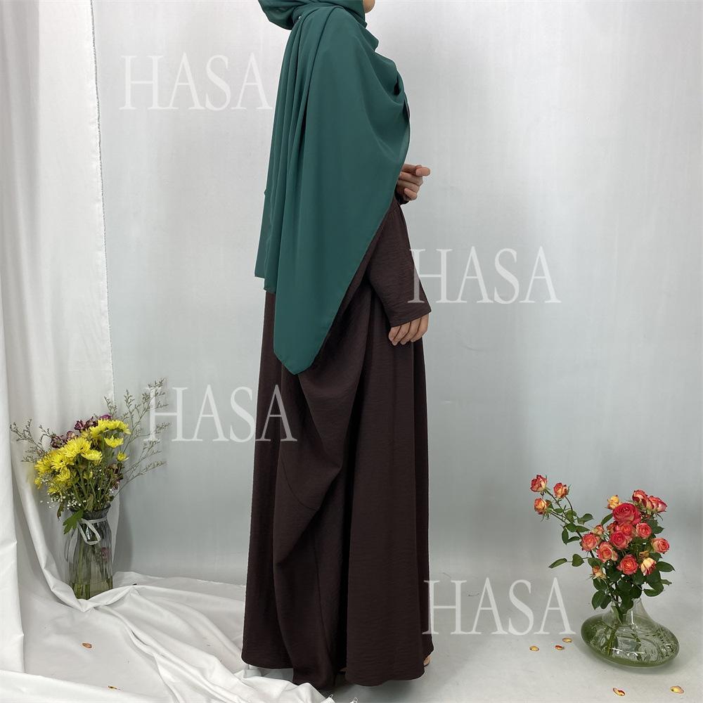 HA6586 Loose Turkish Pleated Dress, Fashionable Long Design