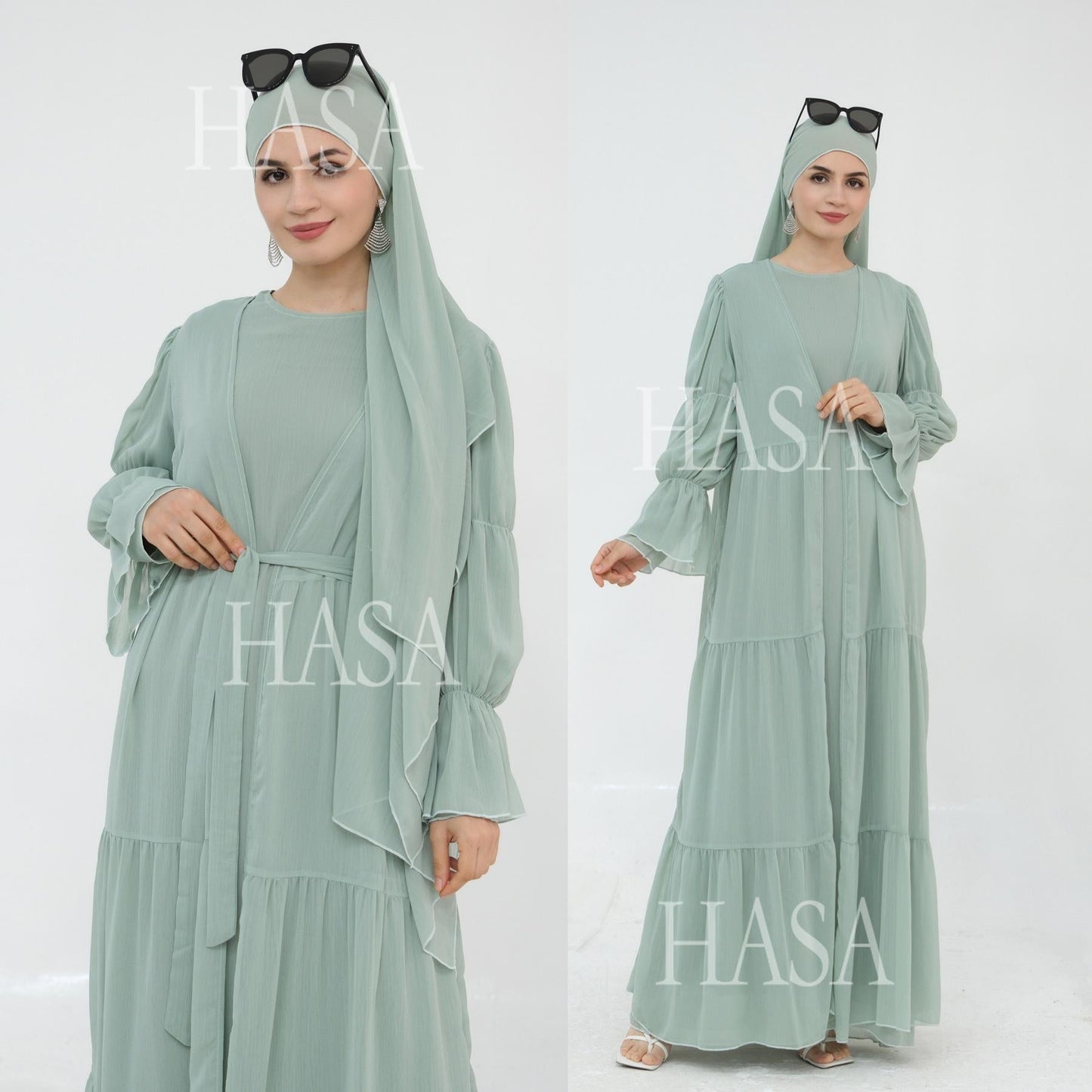 HA5881 Simple Two-piece Suit, A Dress Combination That Combines Comfort and Elegance closed abayas