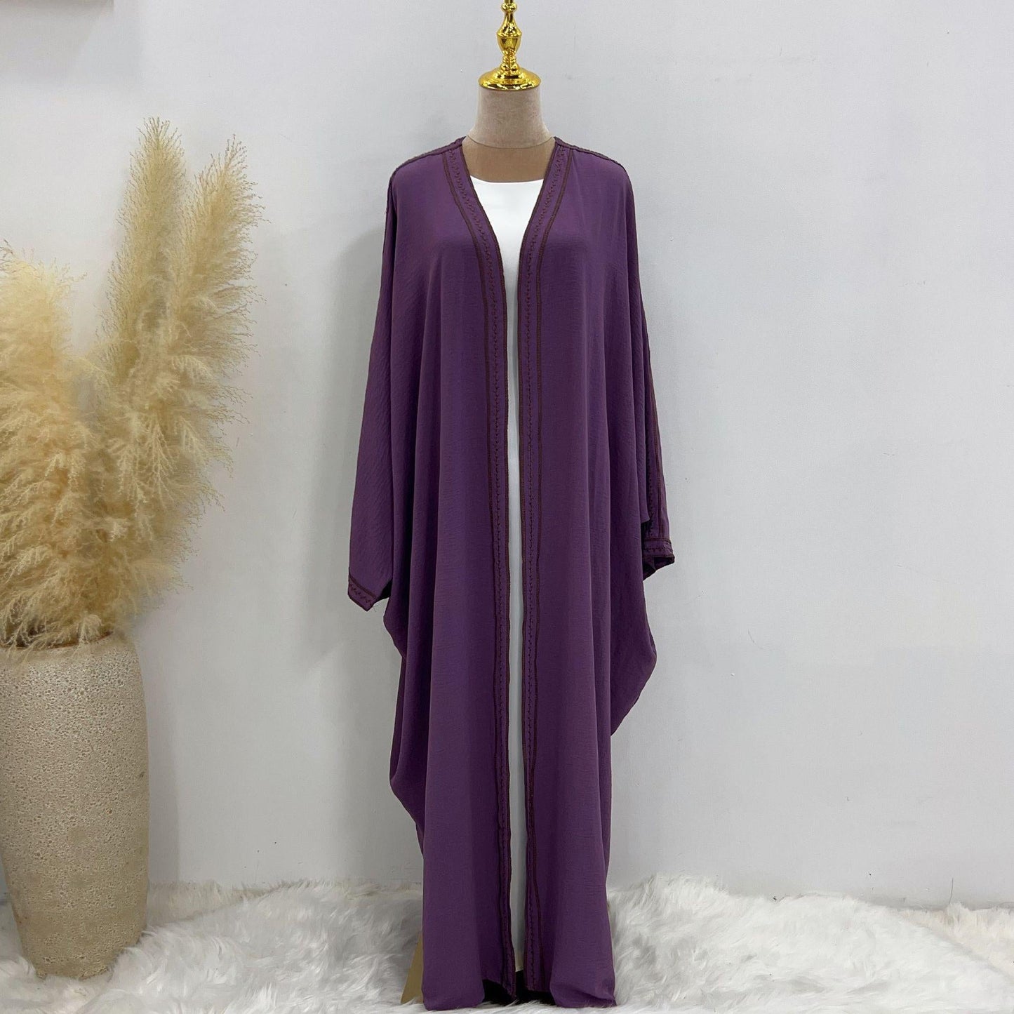 HAYA HAYA1016 Embroidered Lace Dress Robe