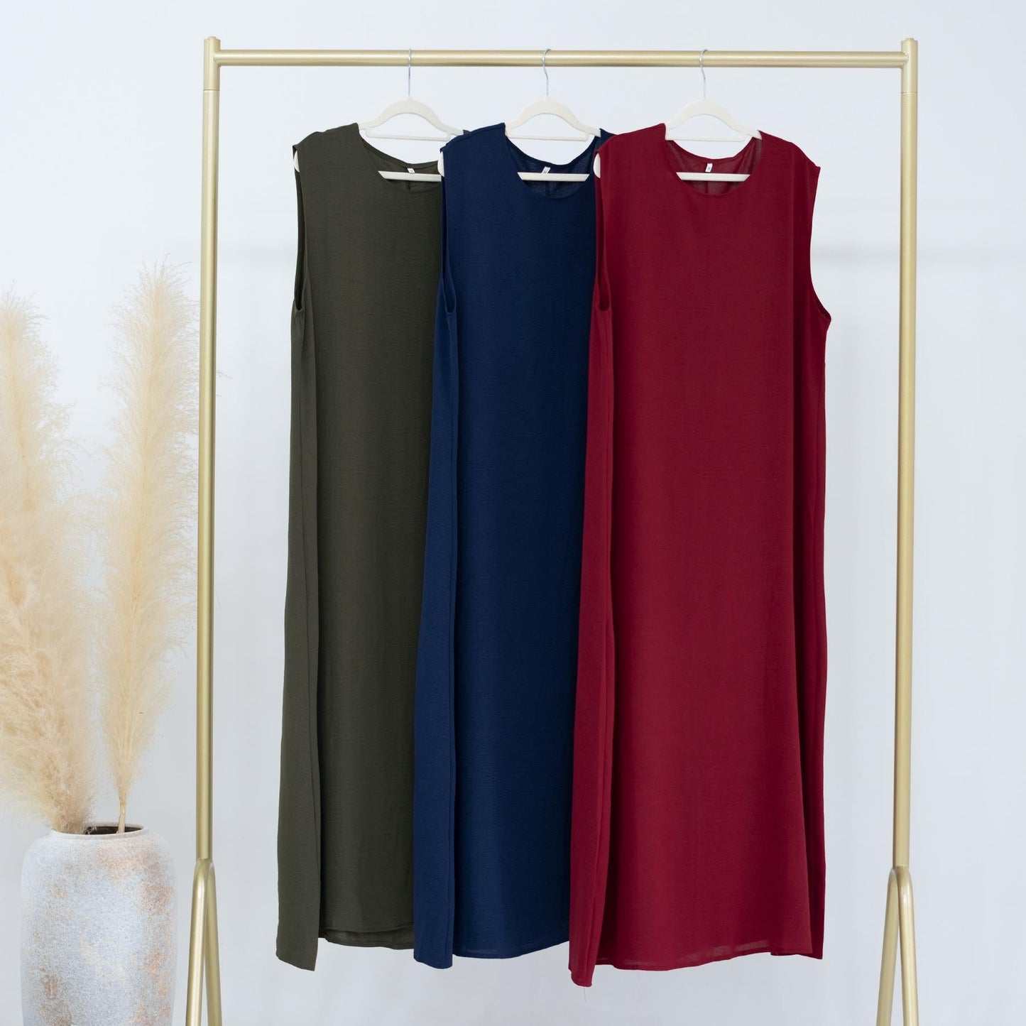 HAYA HAYA1019 Solid Color Bottom Tank Top Dress