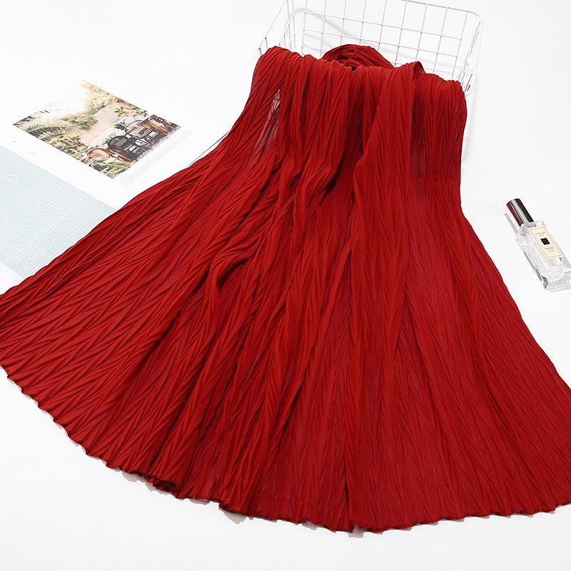 HAYA HA1137 Pearl Chiffon Baotou Scarf