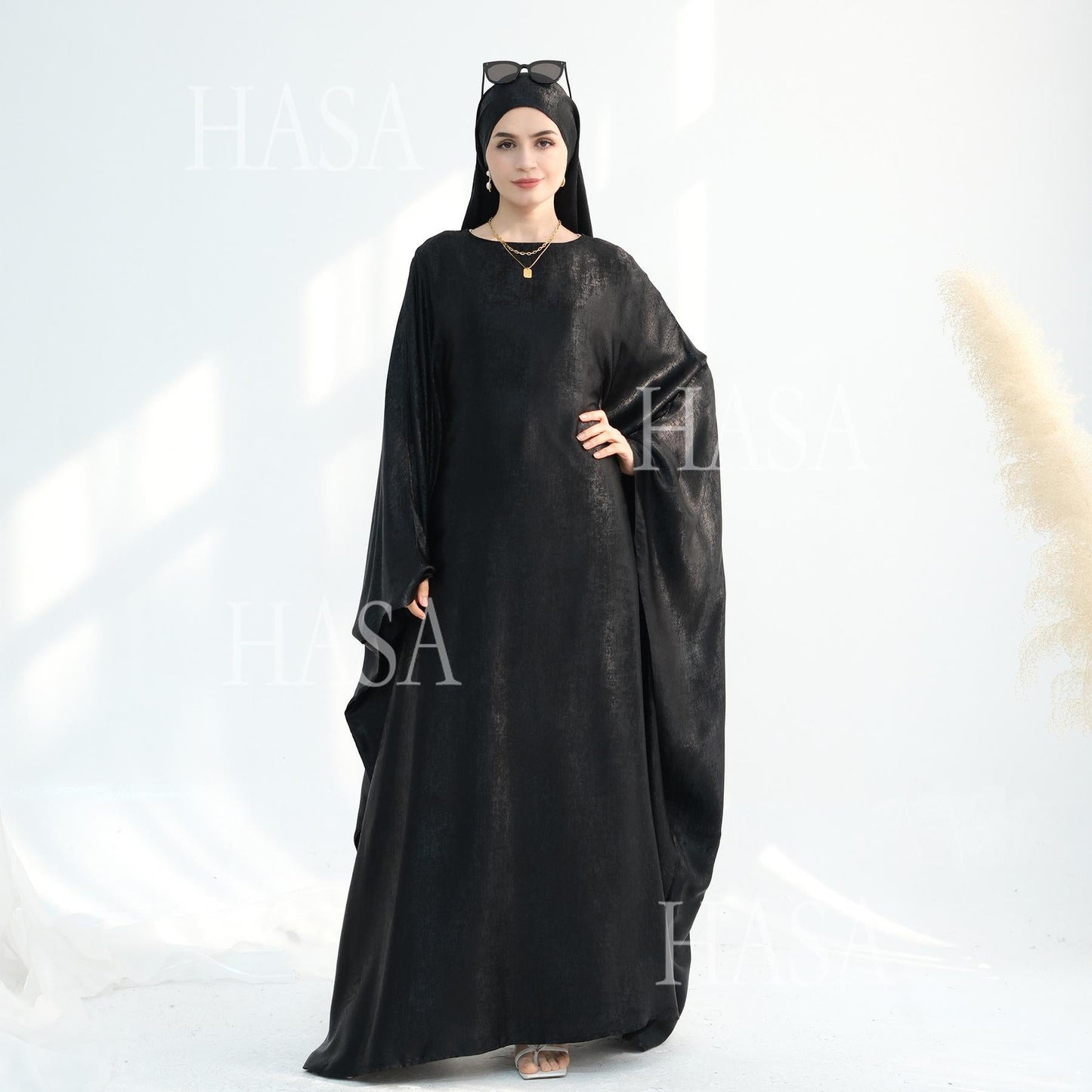 HA5879 Light-sensing Two-piece Dress | with Headscarf Design, The Overall Matching Is More Worry-free
