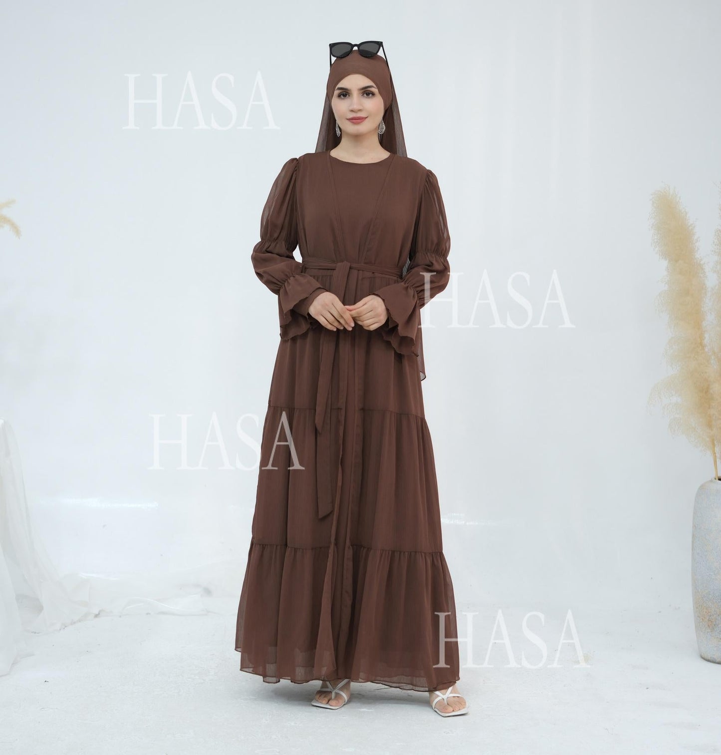 HA5880 Chiffon Texture Layered Design, A Two-way Dress Suitable for Both Daily and Formal Occasions