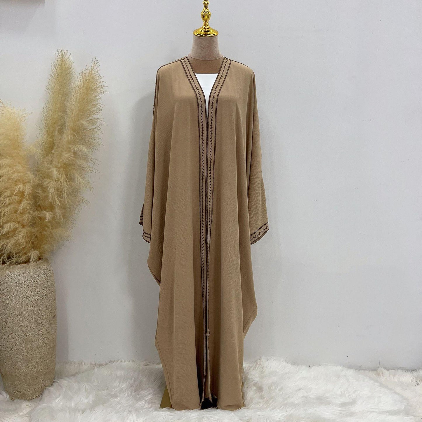 HAYA HAYA1016 Embroidered Lace Dress Robe