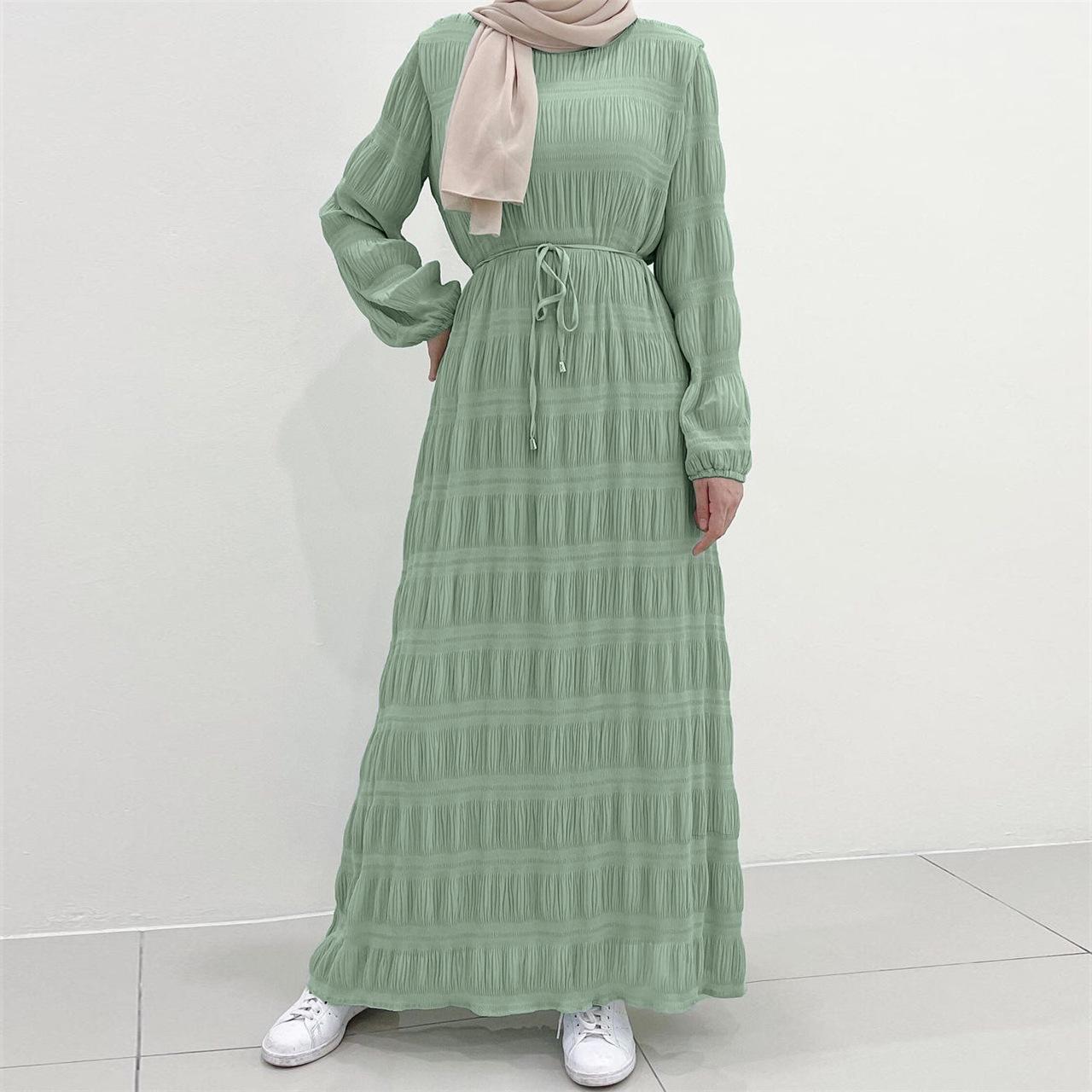 HAYA HAYA1049 Long Chiffon Pleated Dress