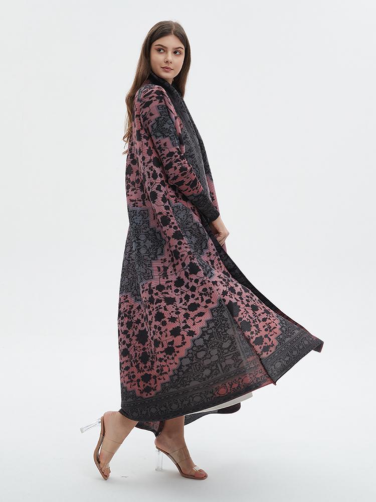 HS6705 Midnight Blush , Intricate Patterned Abaya for Ramadan