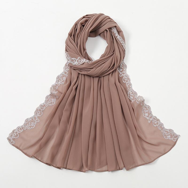 HAYA HA1124 Chiffon Fashion Lace Scarf