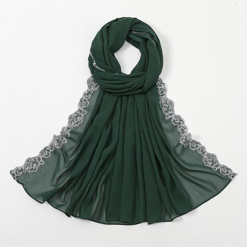HAYA HA1124 Chiffon Fashion Lace Scarf