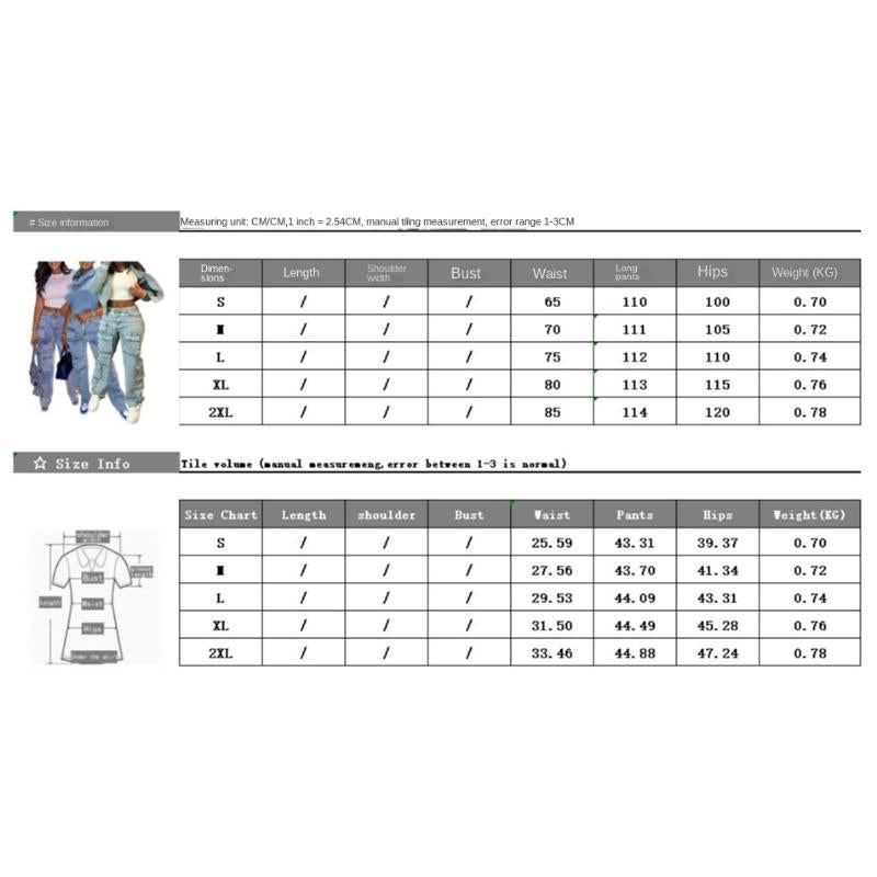HA1917 Three-dimensional Multi-bag Tooling Style Denim Trousers