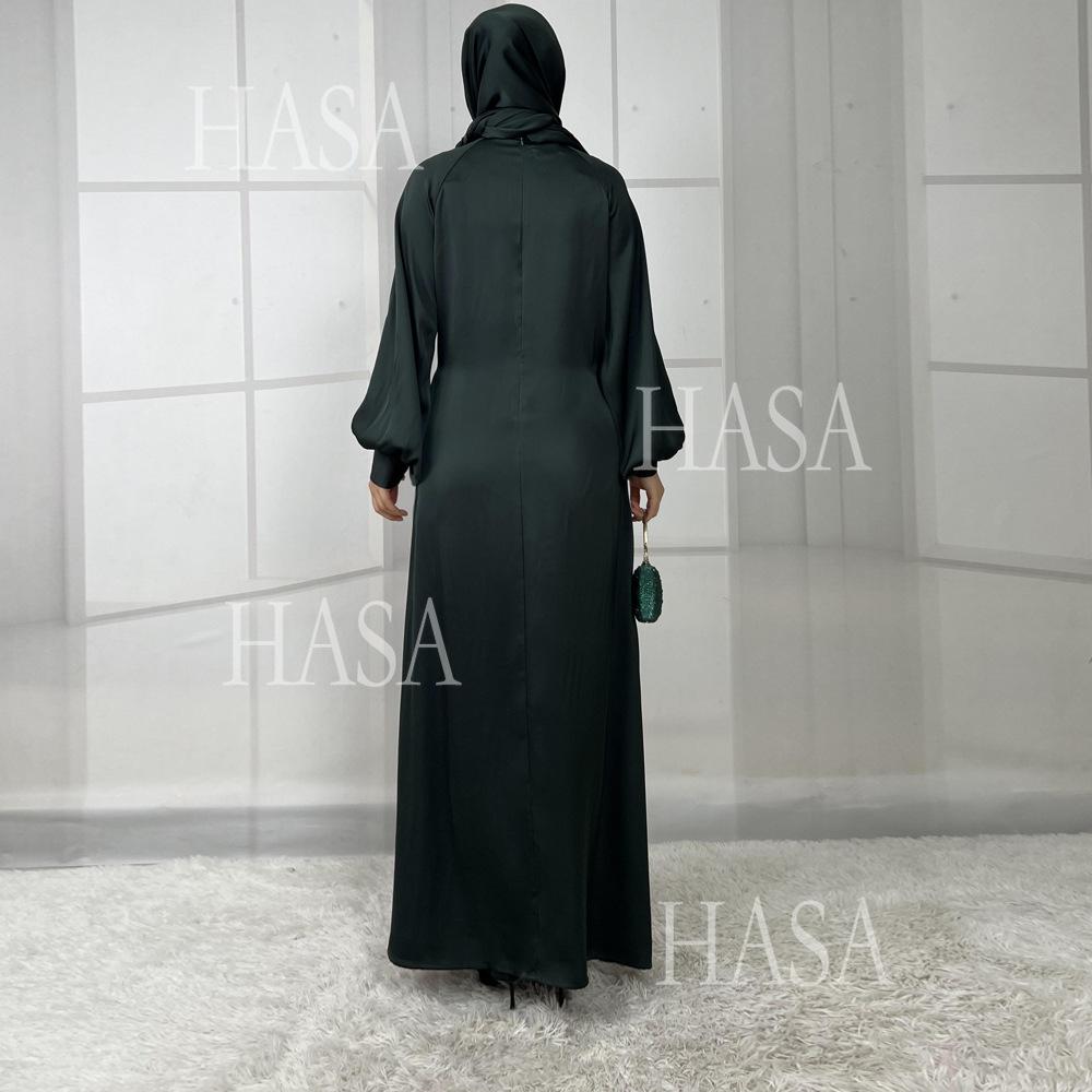 HS5859 High-end Silk Satin Robe (headscarf Not Included), Elegant Design Exudes Luxurious Texture
